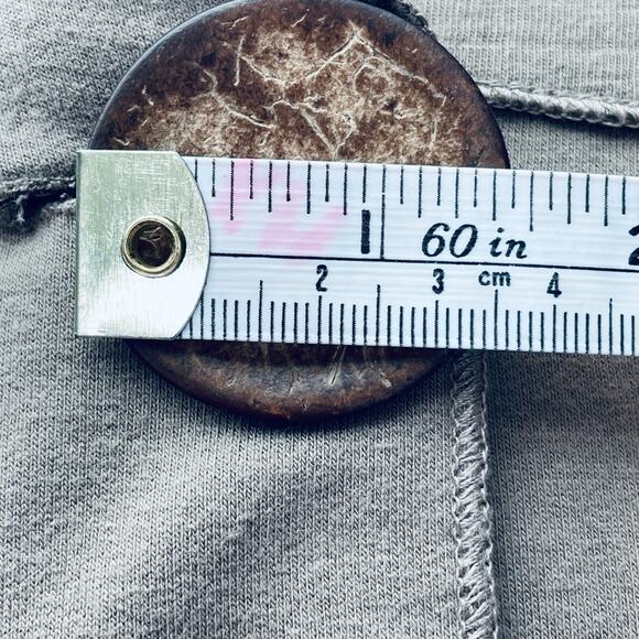 Keren Hart Tan Patchwork Cotton Knit Stretch Neutral Fall Jacket Button Down S - Picture 8 of 10